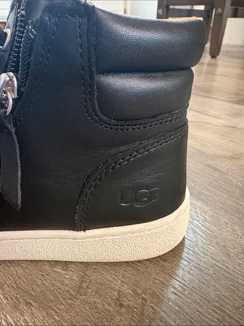 UGG Black High-Top Sneakers with Side Zipper size 7 - Picture 4 of 7
